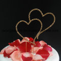 Blingbling Double Heart Picks Sparkly Wedding Cake Topper pour la décoration de gâteau